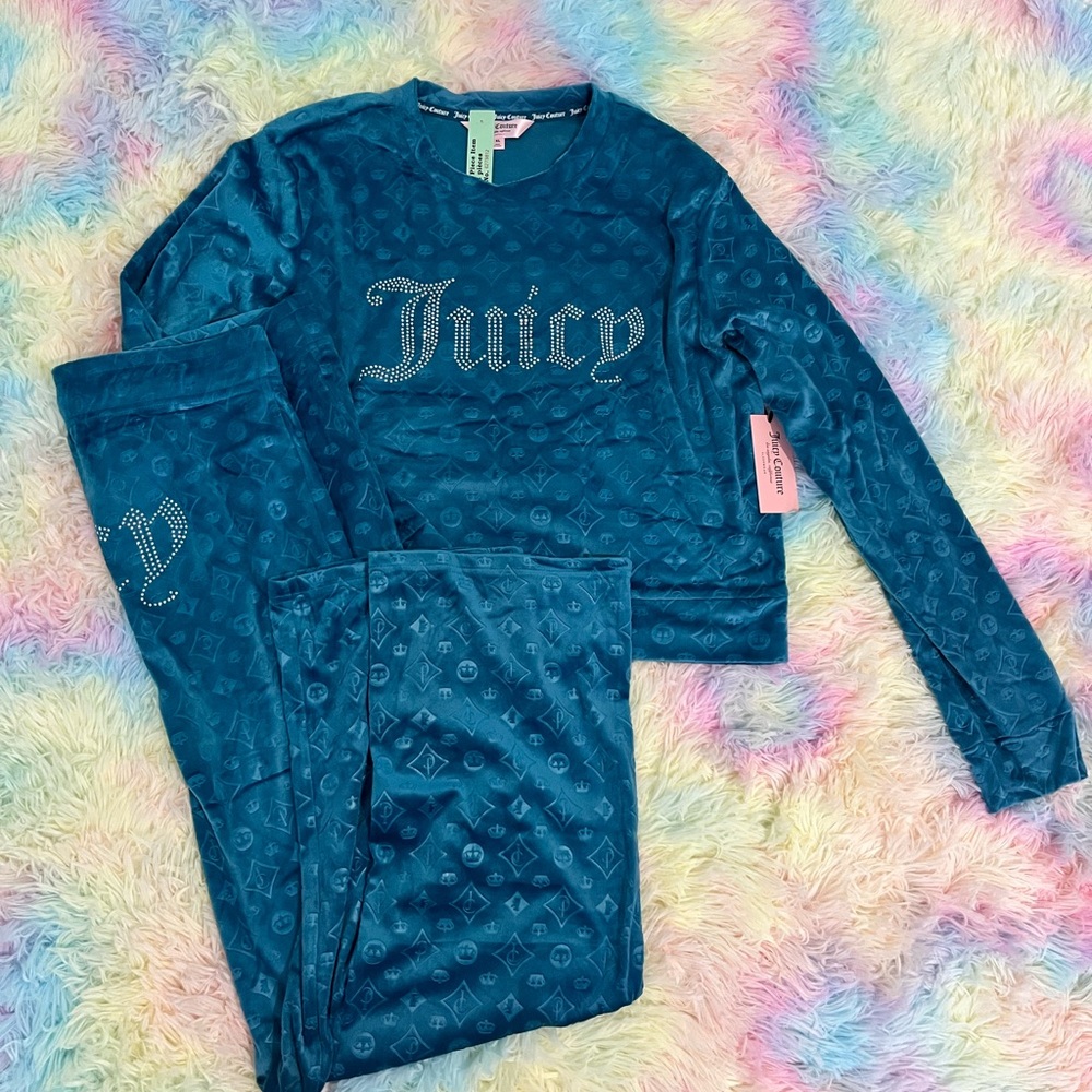NWT Juicy Couture Teal Pajama Set